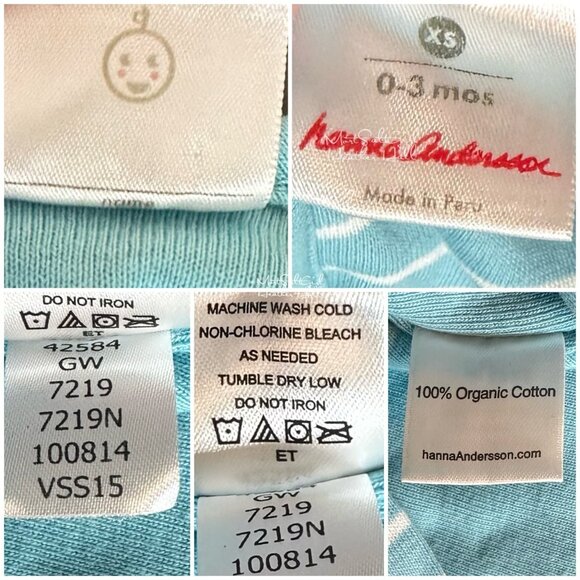 Hanna Andersson Turquoise Striped Organic Cotton Sleep Sack 0-3 Months - Picture 3 of 4